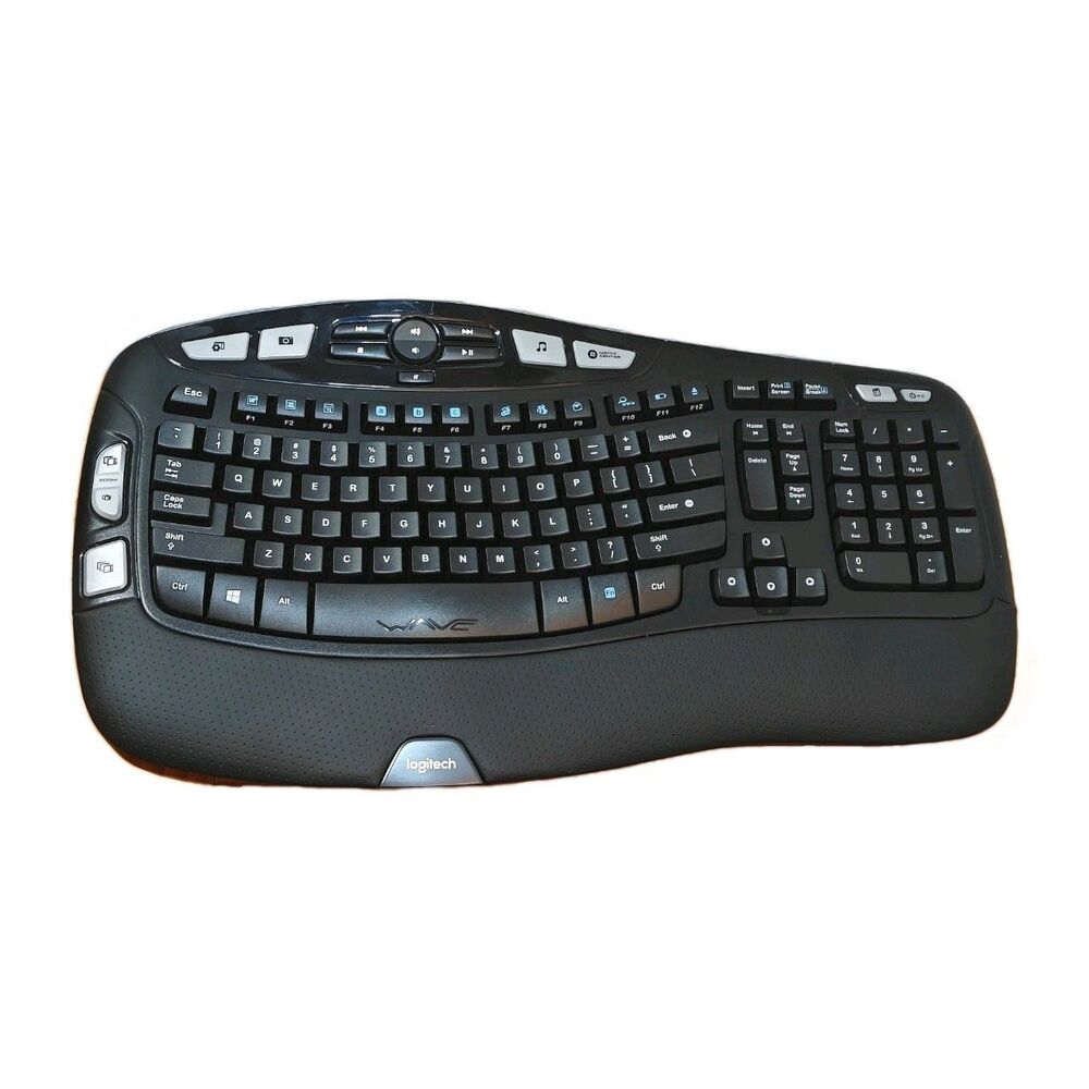 Logitech K350 Wireless Comfort Wave Ergonomic Keyboard, No USB Dongle